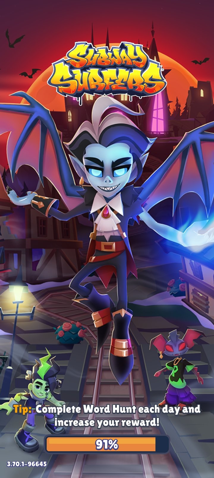 Subway Surfers loading screen showing the game before a run