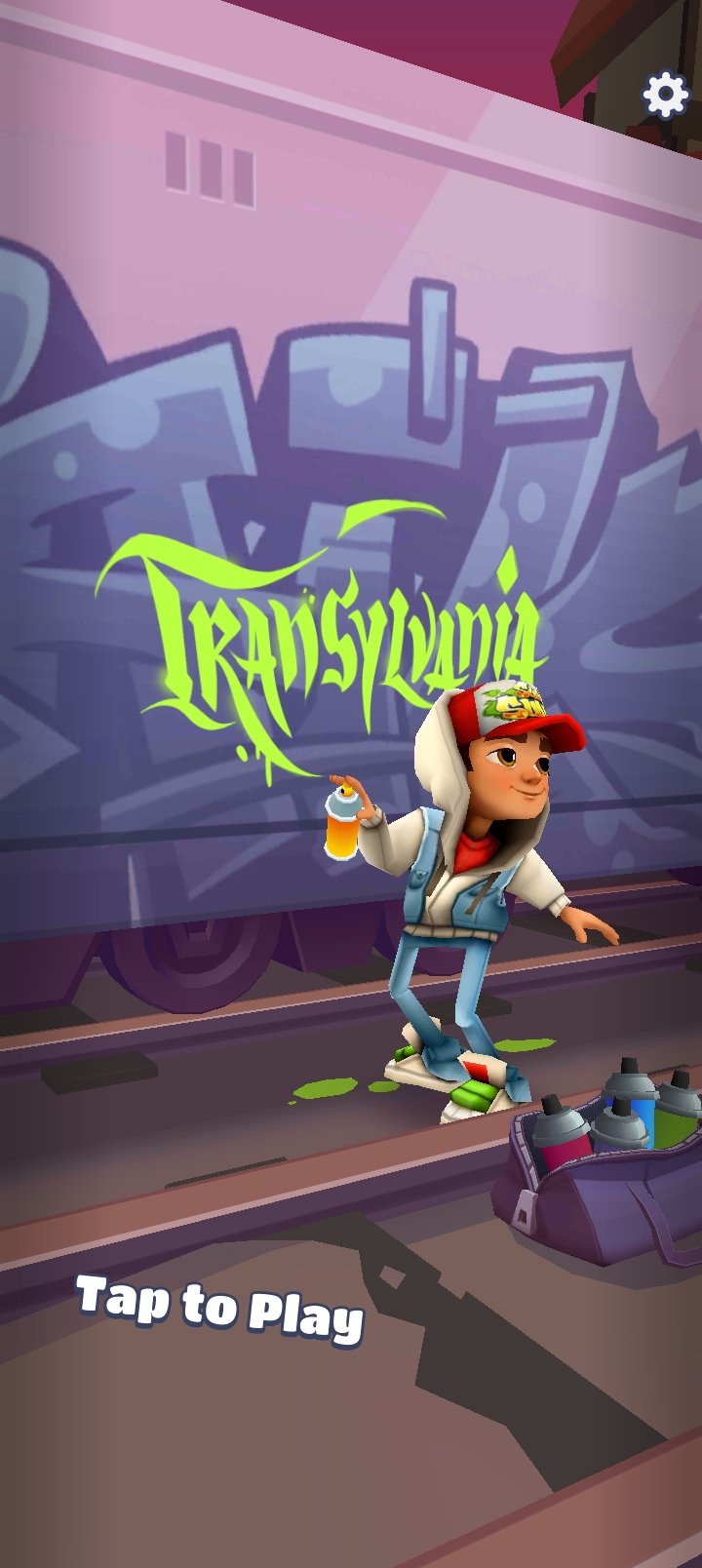 Subway Surfers Tap to Play screen after a successful first launch